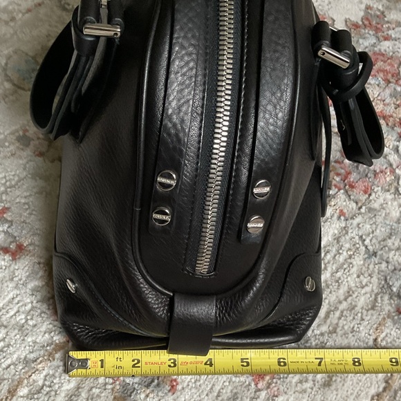 ‼️SOLD‼️Authentic Borbonese Black Leather Handbag - Picture 10 of 11